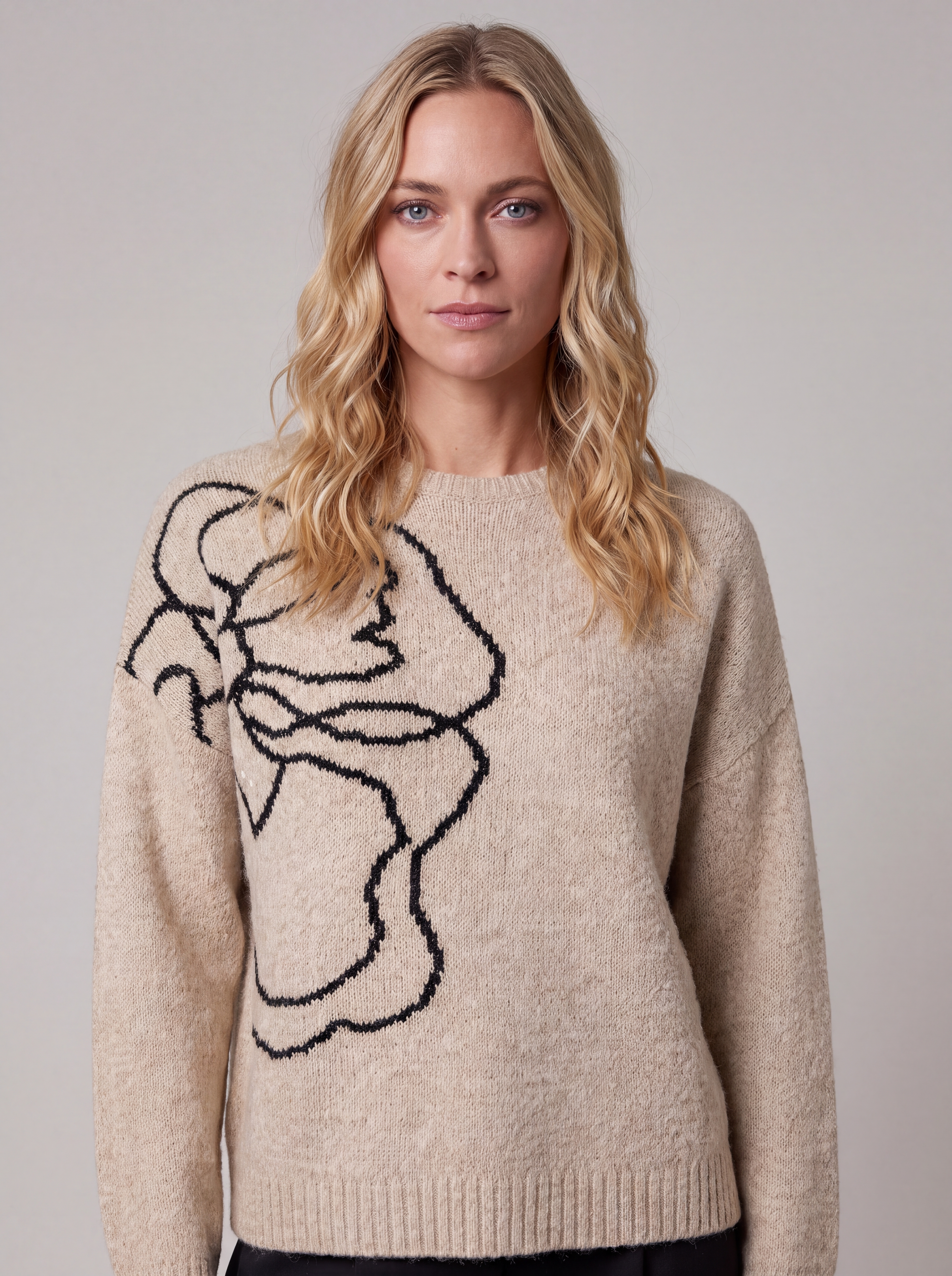 Dámsky pulóver so vzorom BROADWAY NYC FASHION WARM MELANGE s.WEAR 2